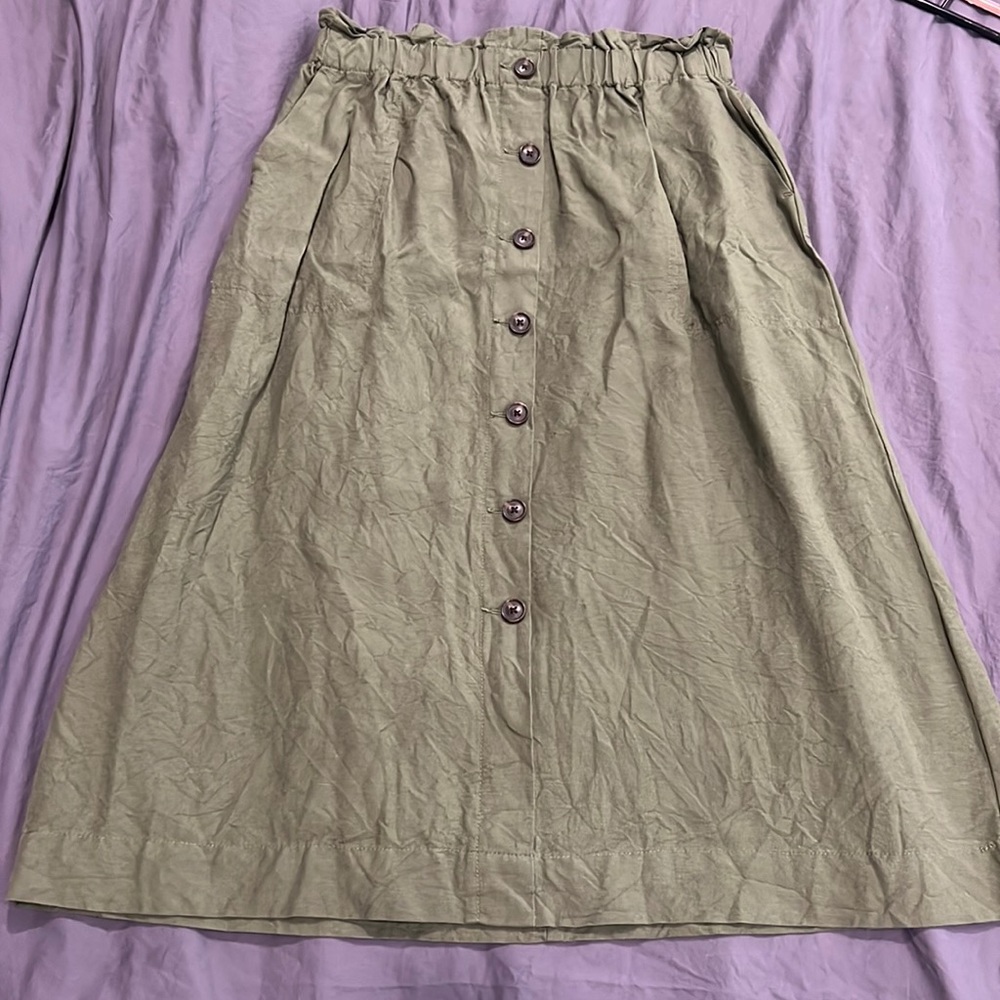 Madewell Linen Midi Skirt